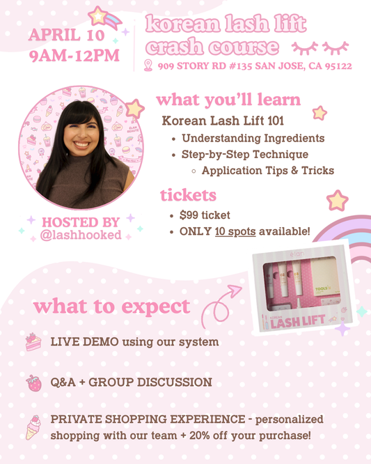 korean lash lift workshop ticket